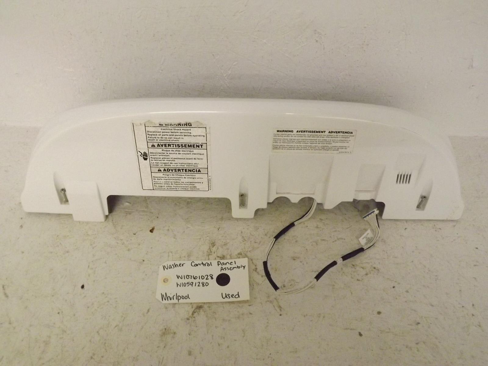 Whirlpool Washer W10761028 W10591280 Control Panel Assembly Used Whirlpool Washer W10761028 W10591280 Control Panel Assembly Used